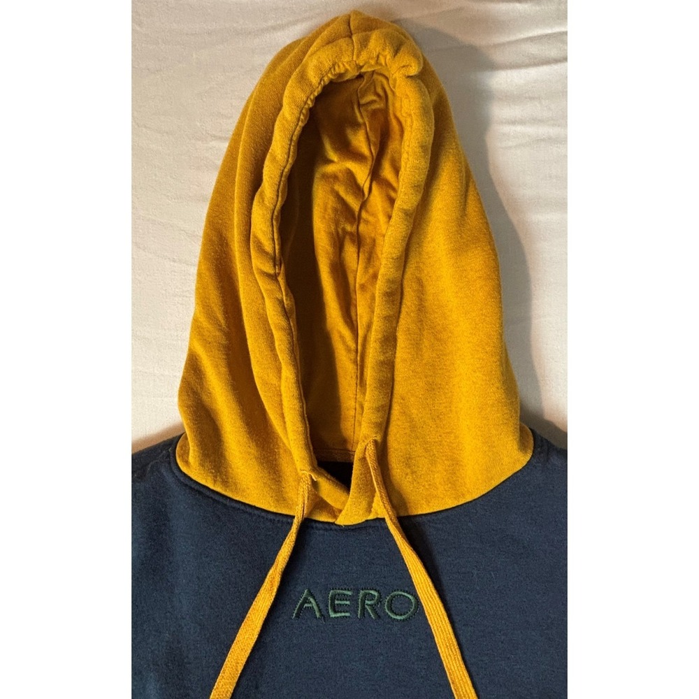 Aeropostale Hoodie Colorblock Blue Yellow‎ Red Green AERO Logo Pullover Sz S - Picture 6 of 14